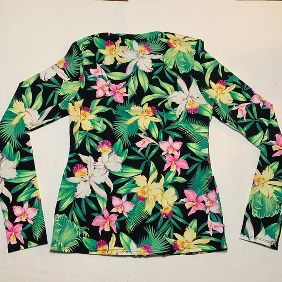 Tommy Bahama Orchid Garden Full Zip Rash Guard Size XS UPF 50 NWT - Picture 10 of 16
